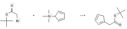 1,3-Cyclopentadiene,5-(trimethylsilyl)- can be used to produce tert-butyl 1-cyclopentadienylacetate at the temperature of -78 °C